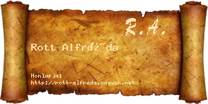 Rott Alfréda névjegykártya
